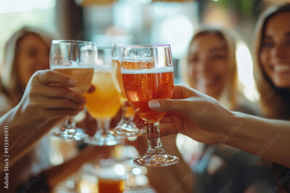 Friends Toasting with Drinks at Party Friends Toasting with Drinks at Party