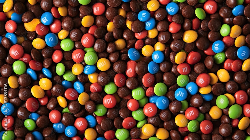 Close-up of a variety of colorful chocolate candies. Close-up of a variety of colorful chocolate candies.