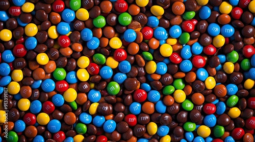 Colorful chocolate candies close-up.