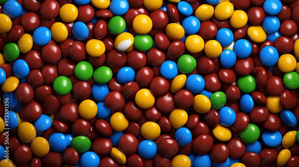 Fototapeta premium A colorful assortment of candy coated chocolate candies.
