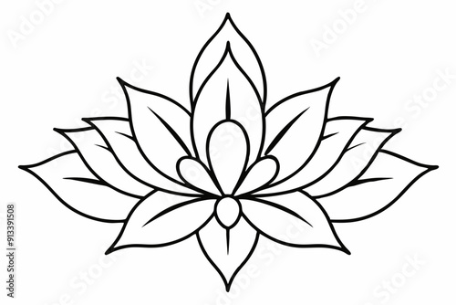 Alpona's design of floral art is isolated on a white background