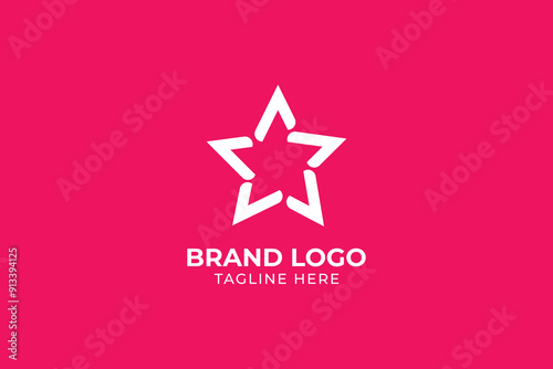 Stylized linear shape star logo design template, arrow star logo icon, logo design