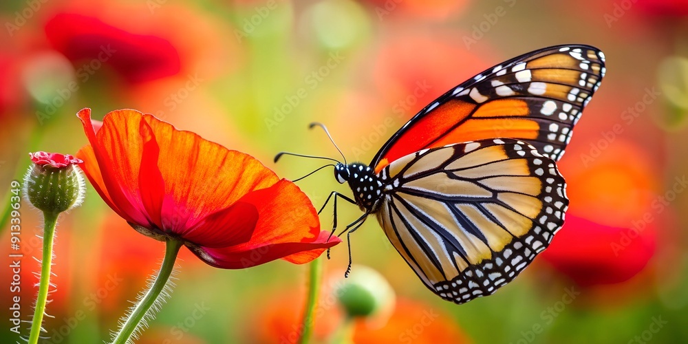Fototapeta premium butterfly on flower