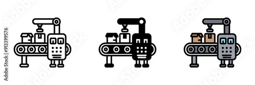 Machine Icon, General term for mechanical equipment used in various industries for performing tasks and processes.