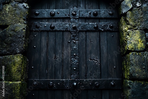 Medieval door, dungeon door