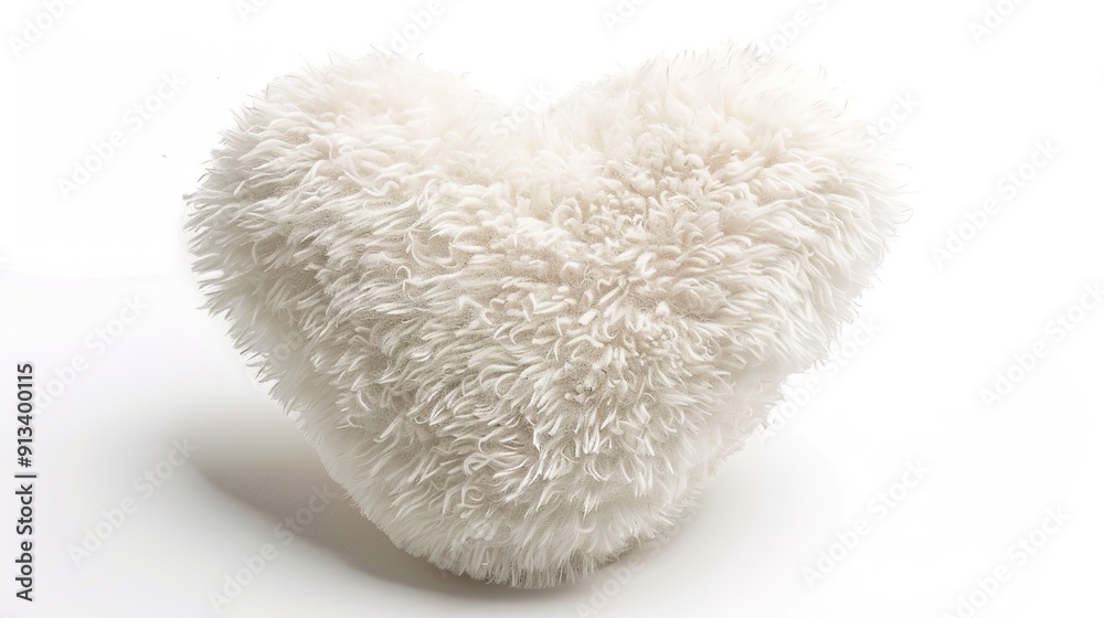 Fluffy White Heart: A Soft and Delicate Symbol of Love and Tenderness Fluffy White Heart: A Soft and Delicate Symbol of Love and Tenderness