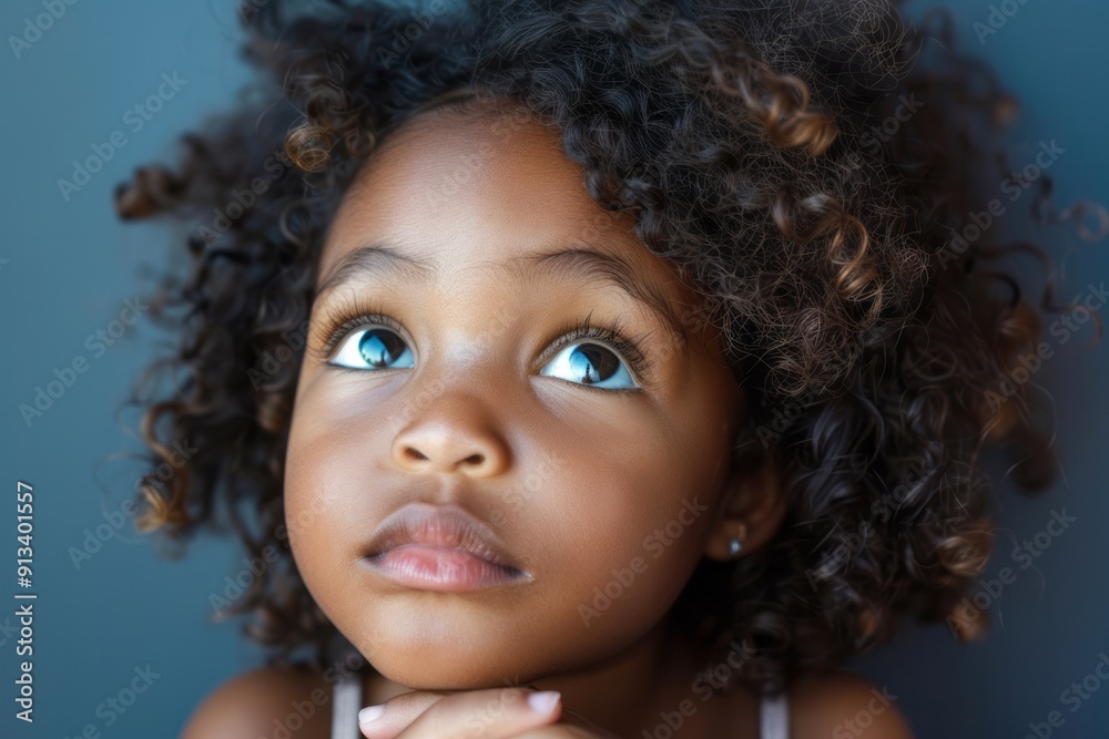 Portrait of Surprised little African American girl.
Portrait of Surprised little African American girl.