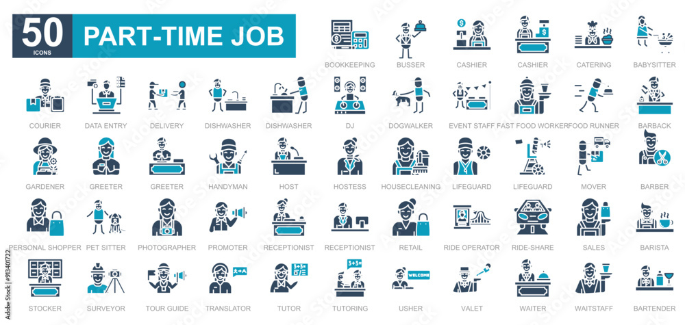 part-time job iconset part-time job iconset