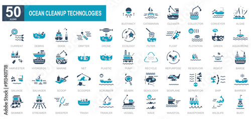 Ocean Cleanup Technology iconset