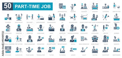 part-time job iconset