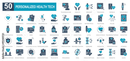 Personalized Health Tech iconset