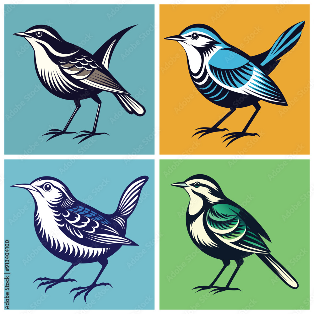 Fototapeta premium Bulbul bird silhouette vector illustration 