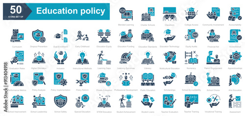 Education policy iconset
