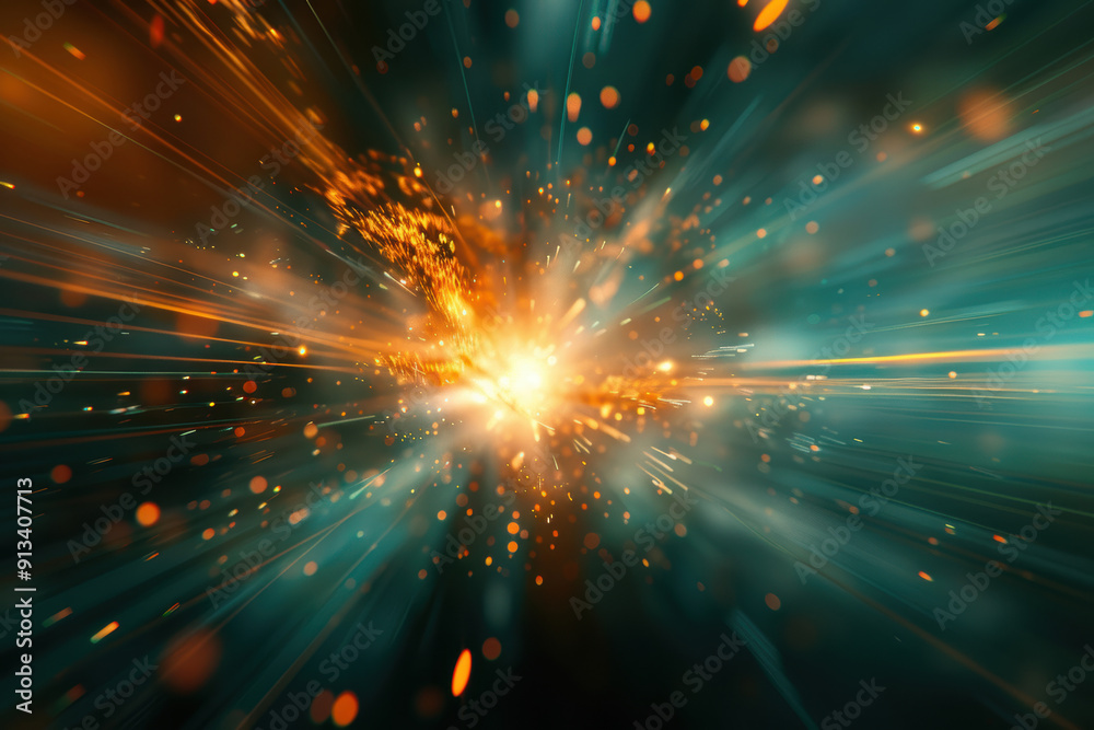 Naklejka premium hadron collider and particle decay. AI generative.