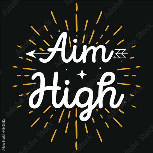 Aim high archery shooting typography tshirt design