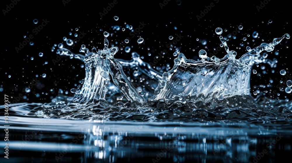 Water splash white background illustration generated by ai Water splash white background illustration generated by ai