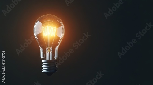 Diminishing Light Symbolic Representation of Bipolar Disorder Symptoms in a Dimming Light Bulb Against Dark Background