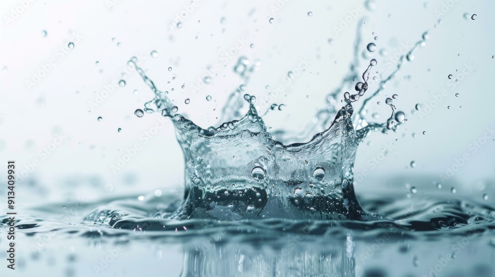 Water splash white background illustration generated by ai Water splash white background illustration generated by ai