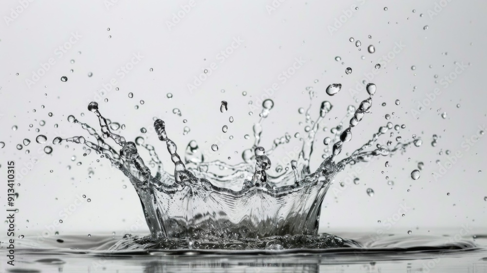 Water splash white background illustration generated by ai Water splash white background illustration generated by ai