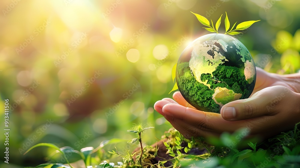 Wonderful Hands protecting globe of green tree on tropical nature summer background, Ecology Wonderful Hands protecting globe of green tree on tropical nature summer background, Ecology