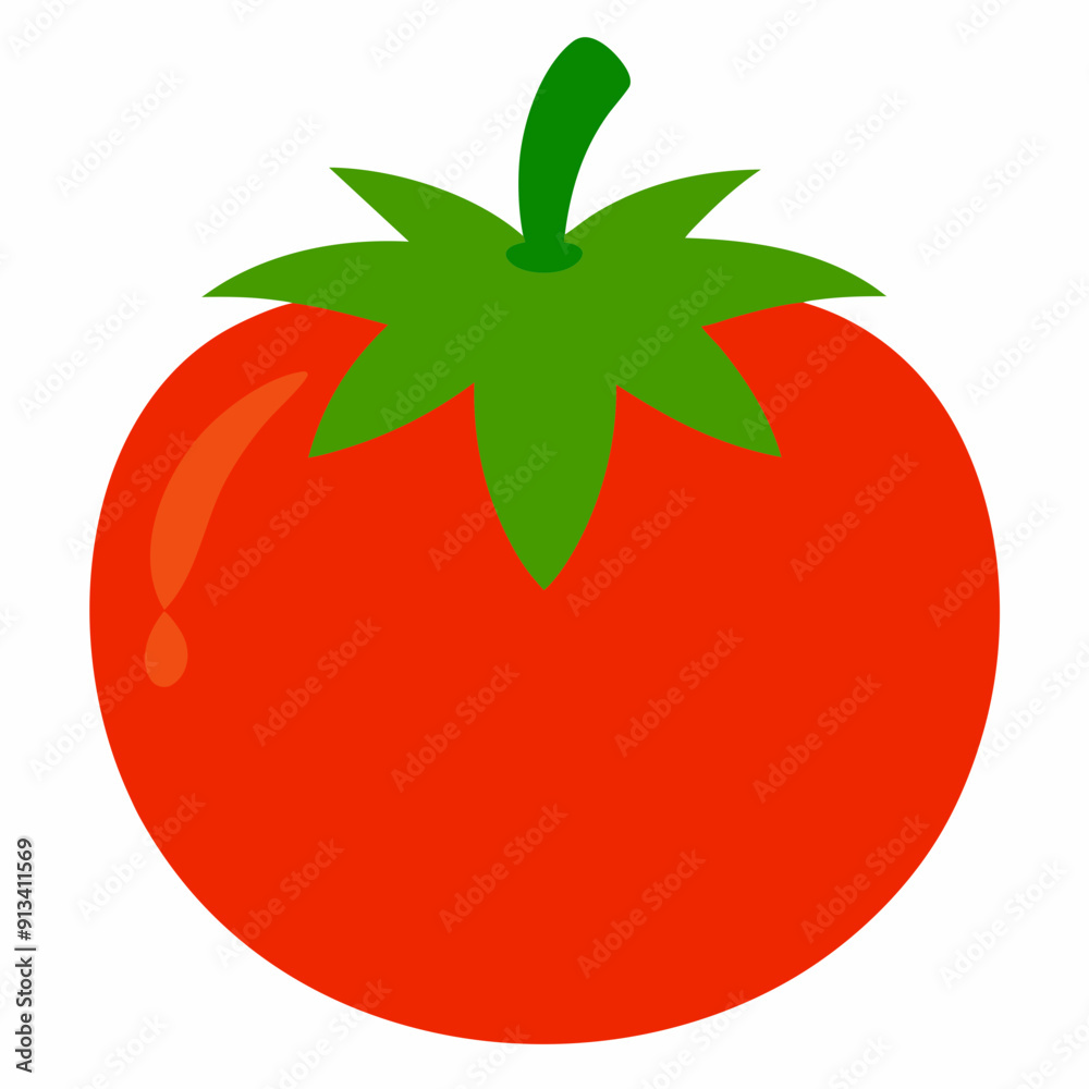 Tomato icon vector art illustration on a white background Tomato icon vector art illustration on a white background