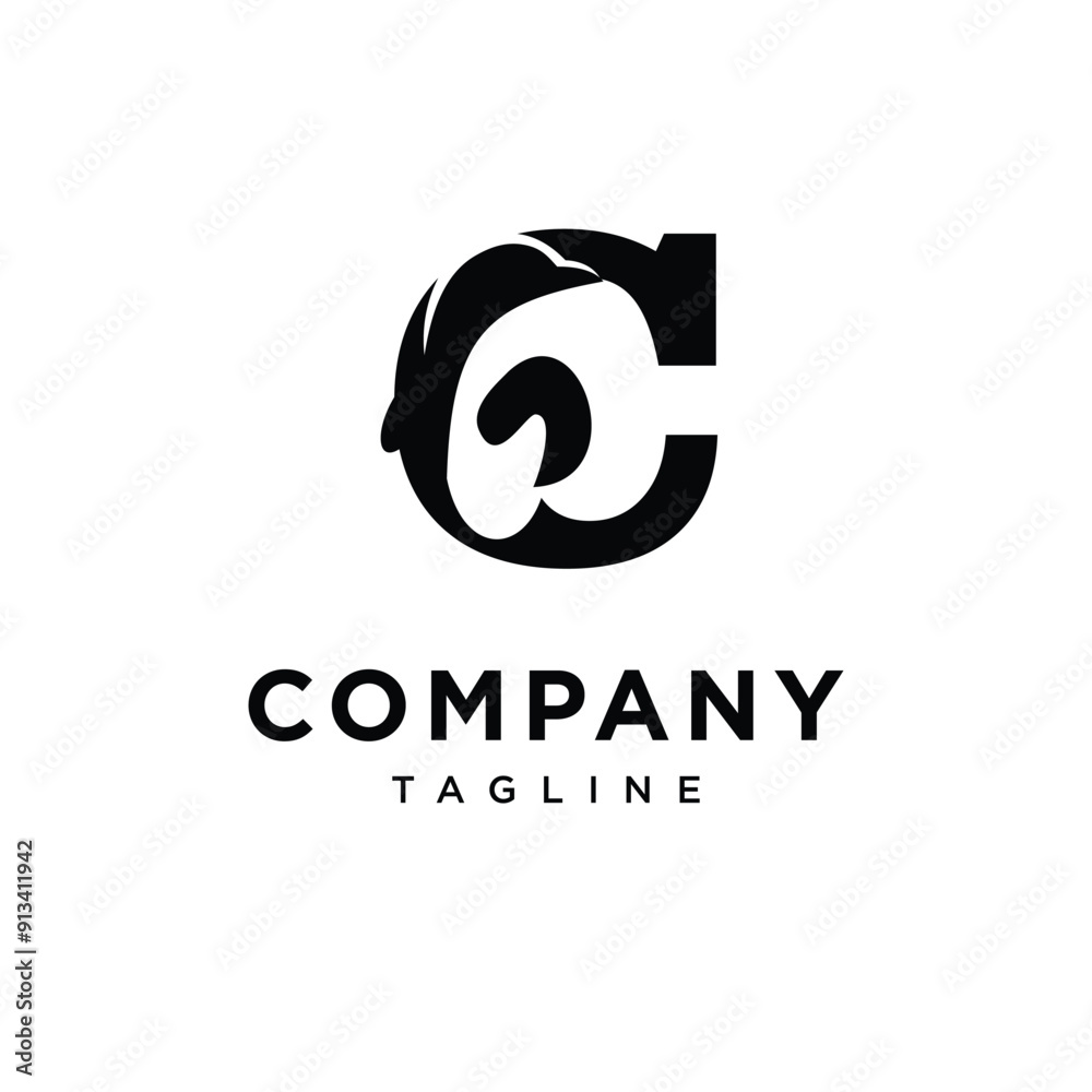 Obraz premium Letter C Penguin Logo Icon Vector