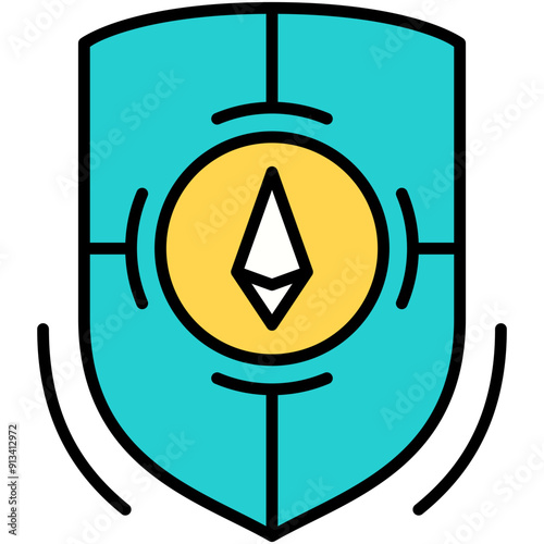 Governance Token Icon. Decentralized Stable Coin Pictogram Graphic Illustration. Isolated Simple Filled Line Icon For Infographic, App and Web Button.