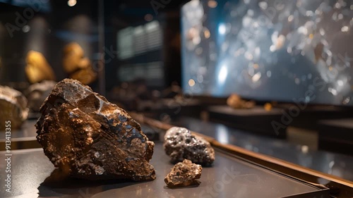 Meteorites on Display in a Museum