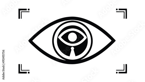 A black and white icon of an eye with a keyhole in the middle, symbolizing incognito mode.