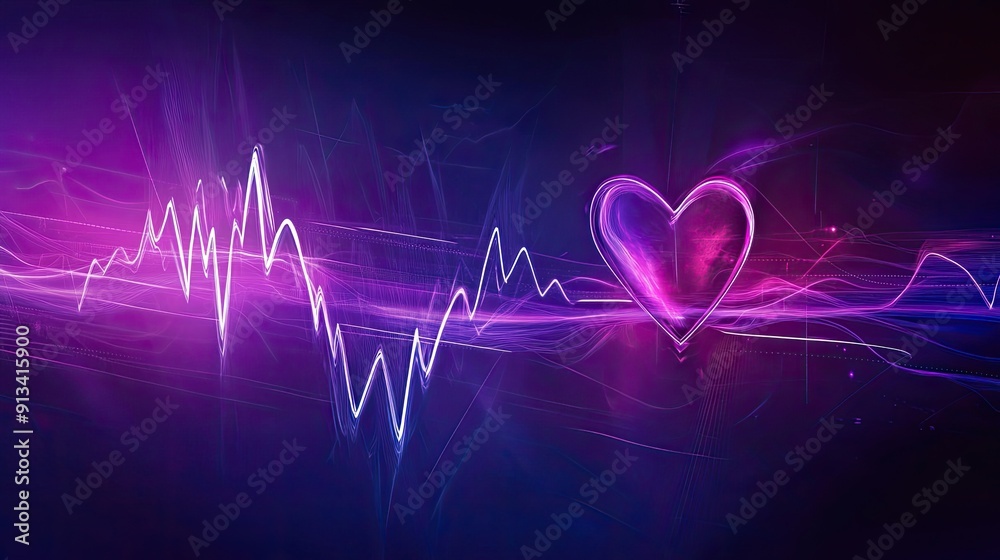 EKG heartbeat design in purple and blue, perfect for medical and health-related visuals. EKG heartbeat design in purple and blue, perfect for medical and health-related visuals.