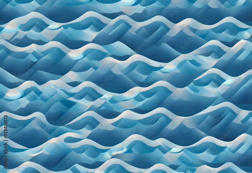 Fototapeta premium An abstract background featuring soft, flowing waves of blue and light blue tones. The texture appears smooth and layered, creating a sense of depth and tranquility.