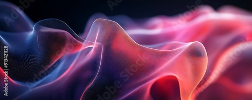 Abstract 3D Wavy Background with Red and Blue Hues