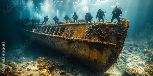 group diving, to sunken ships