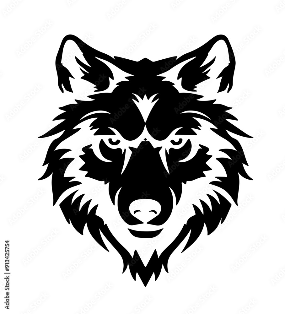 Black and White Wolf Illustration Black and White Wolf Illustration