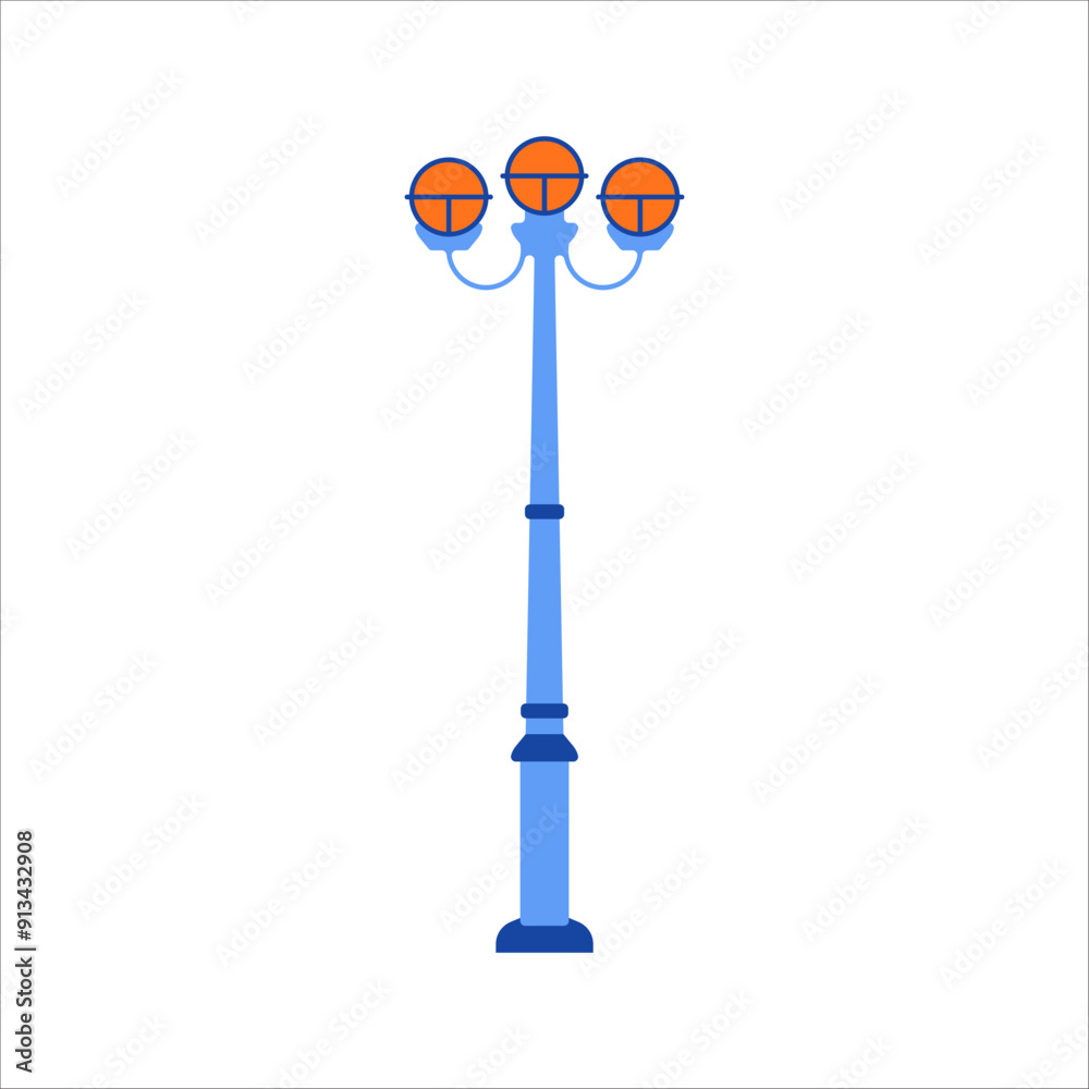Decorative Pole Lights Illustration Decorative Pole Lights Illustration