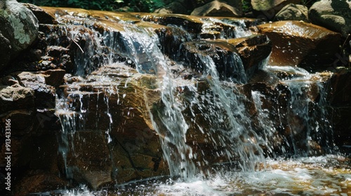 Waterfall cascading over rocks