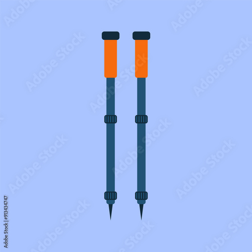 Trekking Poles Illustration