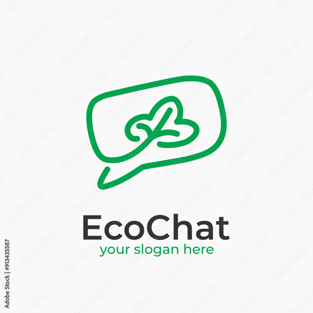 eco leaf talk chat bubble logo icon eco leaf talk chat bubble logo icon