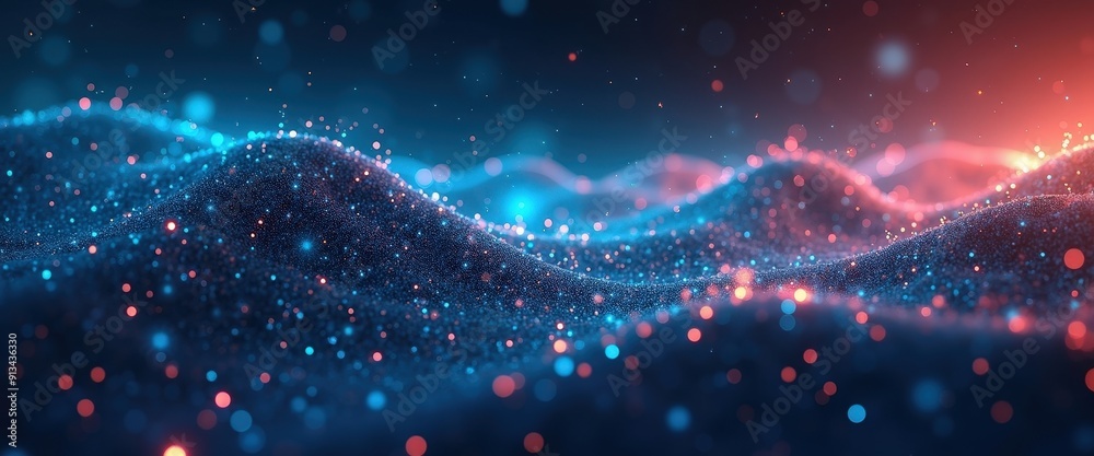 Fototapeta premium Abstract Blue and Red Glittering Background