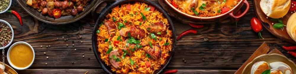 Traditional Brazilian dish called prato feito Business concept with copy space Traditional Brazilian dish called prato feito Business concept with copy space