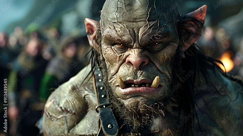 Orc Warlord Observing the Battlefield
