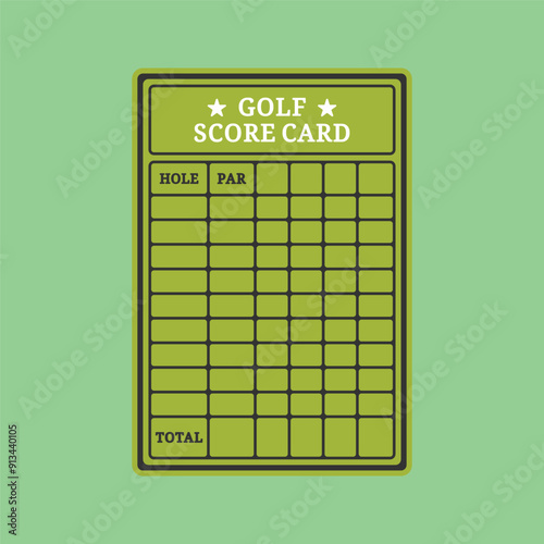 Golf Score Card Illustration