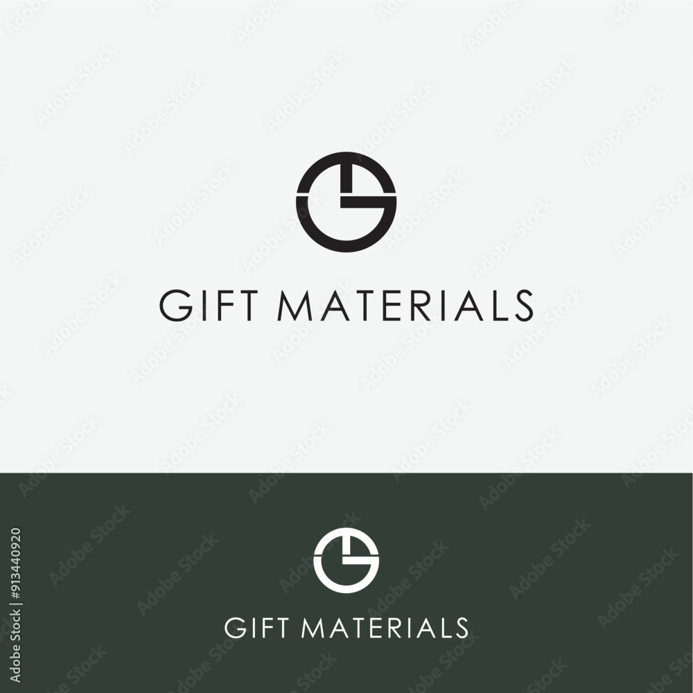 Obraz premium Round letter G M gift materials logo design ideas business name editable vector template royalty free image