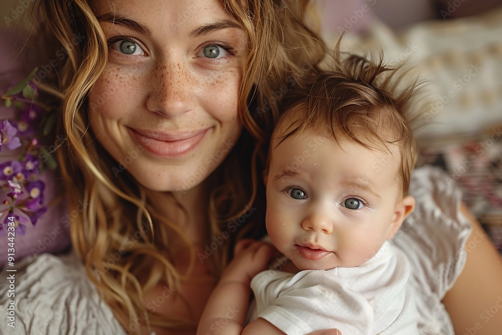 Mother and Baby with Bright Eyes Mother and Baby with Bright Eyes