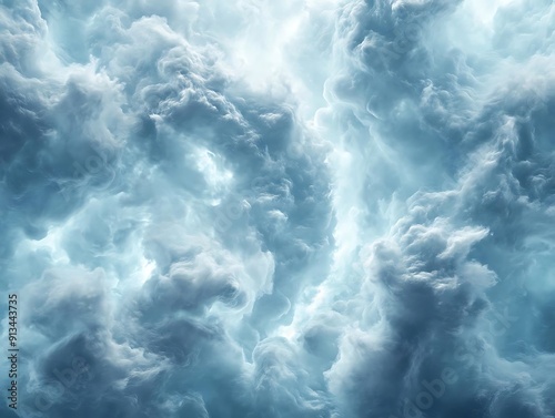 Abstract Cloud Background - Blue and White Fluffy Clouds