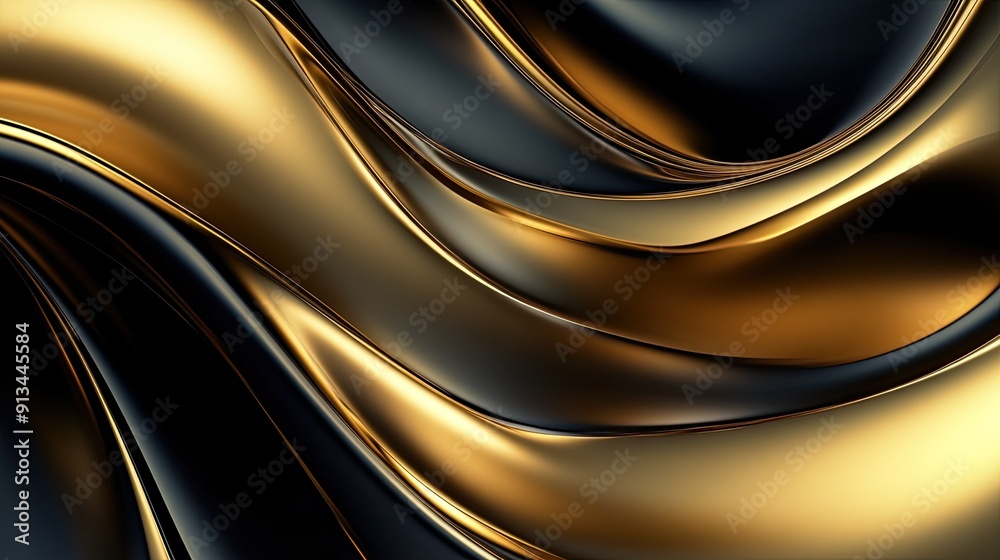 Obraz premium Elegant abstract design with metallic textures and smooth curves, perfect for luxury and high-end themes.