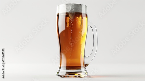 Weizen glass, 3D illustration, realistic, isolated on white background