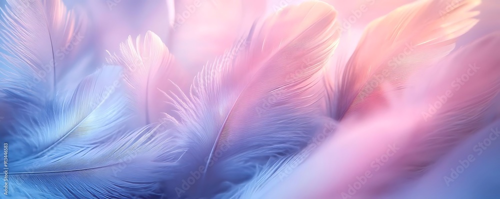 Soft Pastel Pink and Blue Feathers Abstract Background Soft Pastel Pink and Blue Feathers Abstract Background