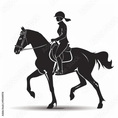 Silhouette of a Woman Riding a Horse