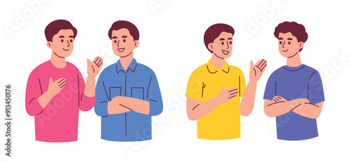 Men are Talking Doing Conversation and Discussion